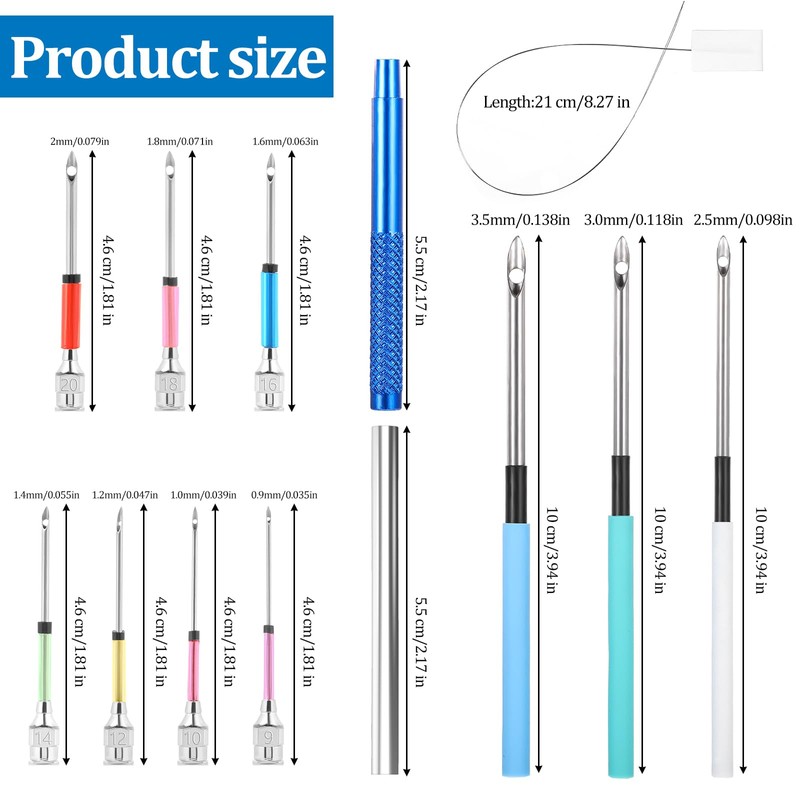 AOZUO 13 Piece Punch Needle Set, 10 Sizes Punch Needle