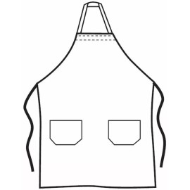 MHF BIB APRON WITH 2 WAIST POCKETS-1 PIECE PACK- COLOR WHITE,BLUE,RED - Pink