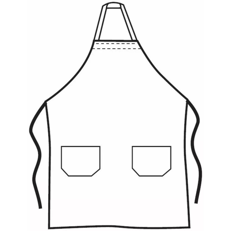 MHF BIB APRON WITH 2 WAIST POCKETS-1 PIECE PACK- COLOR