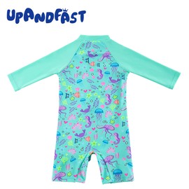upandfast Baby Boy/Girl Swimsuit with Snap Bottom UPF 50+ Sun Protection Toddler One Piece Swimwear (Octopus, 3 Months)