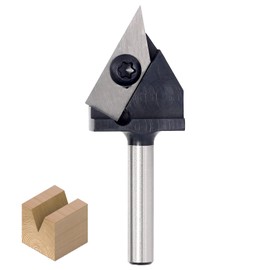 Insert Carbide V-Groove 60-Degree Router Bit 1/4 Inch Shank, Replacement Blade V Grooving CNC Router Bits, for Wood 2D/3D Signmaking, Lettering & Engraving, by SICWOOD