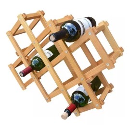 Procook Cava Porta Botellas Bastidor De Bambu Soporte 10 Botelllas