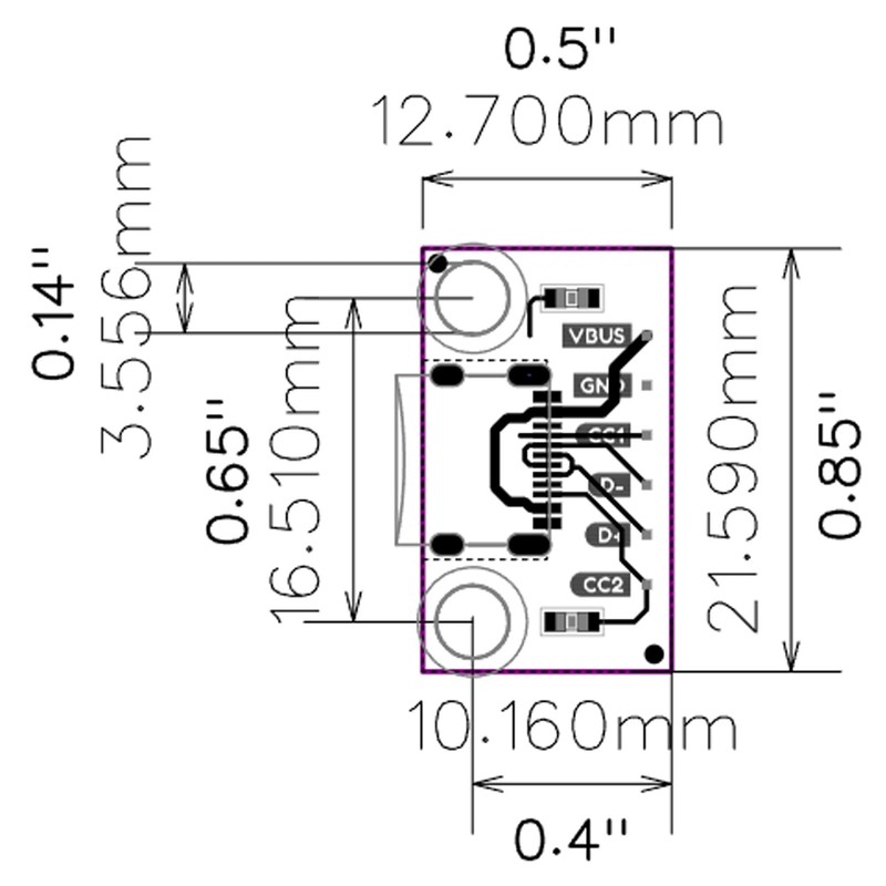whiteeeen 4pcs USB Type C Breakout Board Red with Male