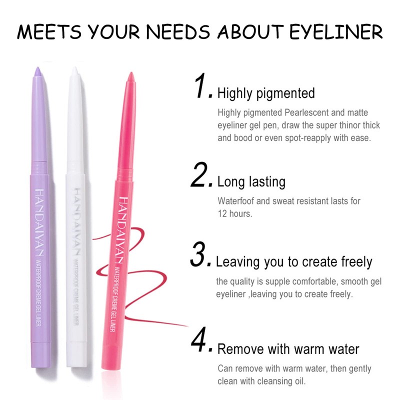 Coloured Eyeliner Liquid Eyeliner, Matte Eyeliner Pencil, All Day Long-Lasting