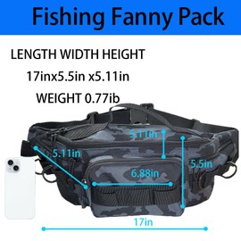 Chardime Fishing Fanny Pack-Fishing fanny pack for men-Easy to use and adjust Plenty of space for fishing waist pack…, orange-1, B