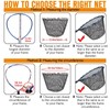 Dovesun Rubber Fishing Net Replacement Netting without Handle Clear Black