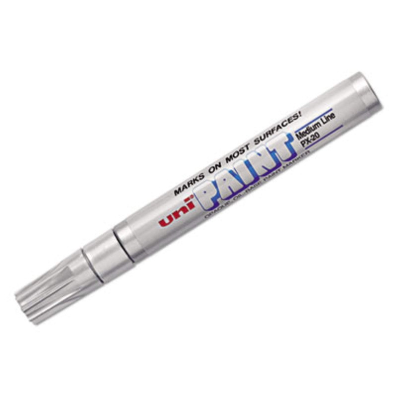uni-Paint Permanent Marker, Medium Bullet Tip, Metallic Silver