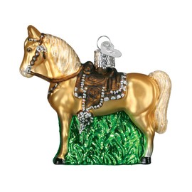 Old World Christmas Ornaments: Selection of Horses Glass Blown Ornaments for Christmas Tree, Western, 12176 3inch x 3. 5inch x 1inch