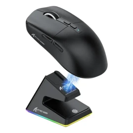 Mouse Attack Shark X6 Inalámbrico Gamer Tri Mode 26000 Dpi Paw3395 Base de Carga Negro