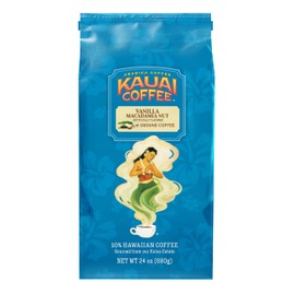 Kauai Coffee Vanilla Macadamia Nut, Medium Roast - Ground Coffee, 24 oz Package