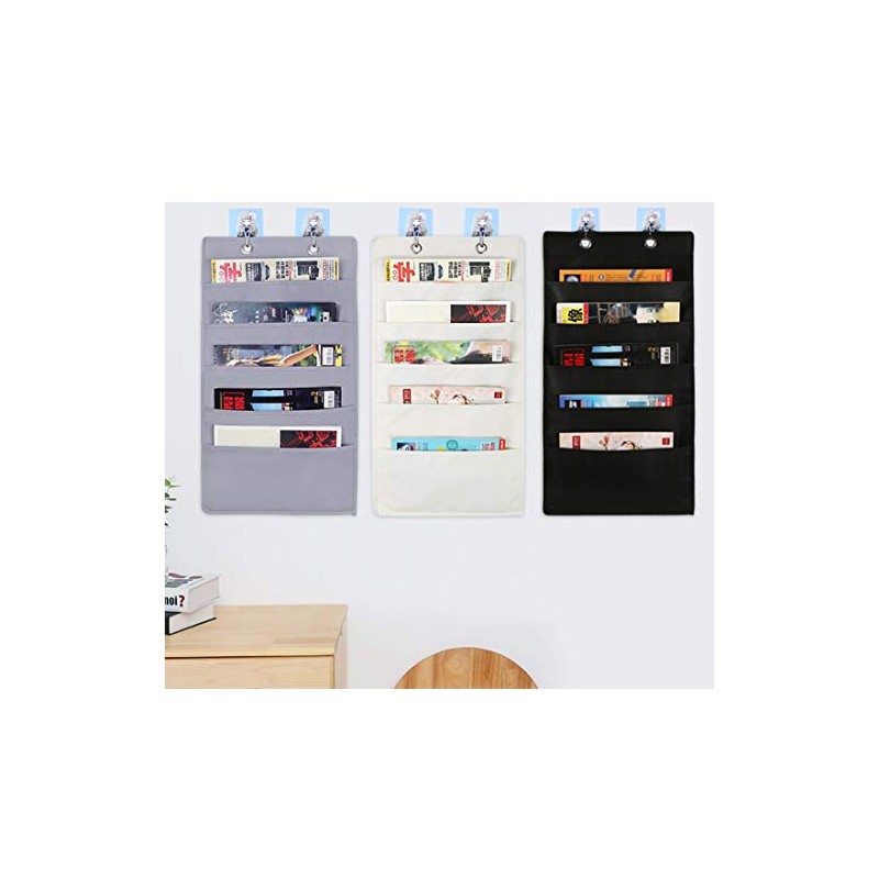 La dream Document Storage Wall-Mounted Pocket 5 Pockets A4 Fabric