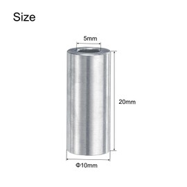 QUARKZMAN 15pcs Aluminum Spacer 5mm Bore x 10mm x 20mm Screw Spacer Bushing Smooth Surface Round Metal Spacer for M5 Screws, Bolts and Rods