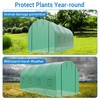 15x7x7 FT Outdoor Greenhouse with Roll Door & 8 Mesh