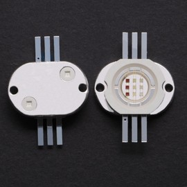 LEDGUHON 1Pcs 10W High Power LED Chip Module COB RGB Multicolor High Intensity COB Lighting Intelligent Dimmer Lamp Bead Component Replacement DIY Illumination (350mA /Red 6-7V/Blue9-10V/Green9-10V)