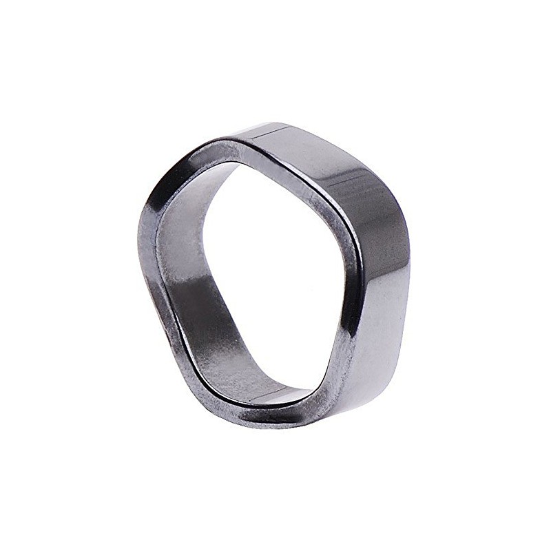 Genuine Hematite Wavy Grey Dark Grey Smooth Hematite Ring Stone