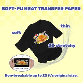 TRANSMILE PU-Dark Transfer Paper Printable Heat Transfer Vinyl Black Fabric A4 10 Sheets Iron on Transfers for Inkjet & Laser Printer, Bright and Washable，No Smudging (TS-H-D3.0-10)