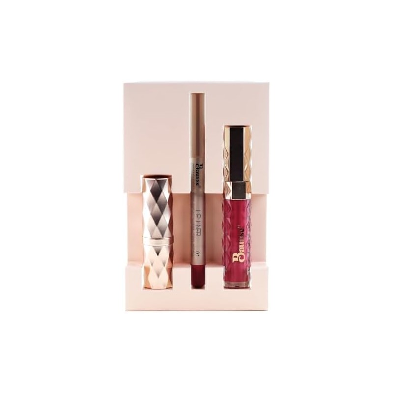 Bausse Glam Lips Kit de Maquillaje, Set de 3 Piezas
