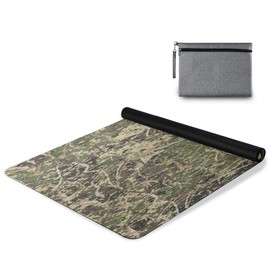 Qilmy Abstract Hunting Camo Yoga Mat Non Slip Hot Yoga Mat, Yoga Towel & Mat 2in1 Lightweight & Optimal Cushioning 71"x 26" Thickness 1mm