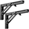 2 Pcs Folding Shelf Brackets,10 Inch Heavy Duty Shelf Brackets,Collapsible