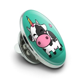 Cute Kawaii Unicorn Cow Metal 0.75" Lapel Hat Pin Tie Tack Pinback