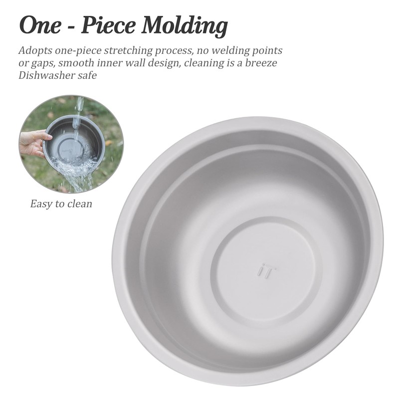 Boundless Voyage Camping Plate Titanium Pan Dish Bowls Set Ultralight