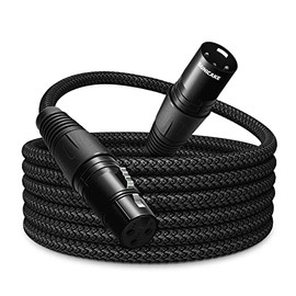SONICAKE SONICAKE XLR Microphone Cable Male to Female 3 Pin Nylon Braided for Studio Recording and Live Production 6 Feet/2M, Black