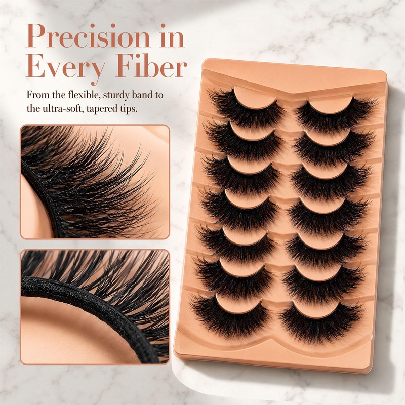 False Eyelashes Cat Eye Lashes 20MM Fluffy Wispy Strip Lashes,