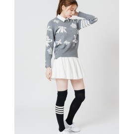 Women's Golf Socks Over Knee Socks Knee High Black Gray Knee Socks / 여성 골프양말 오버 니삭스 니하이 블랙 그레이 무릎양말