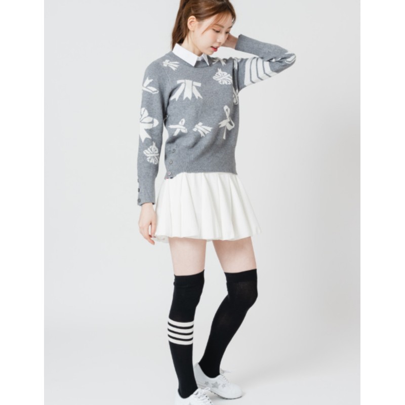 Women's Golf Socks Over Knee Socks Knee High Black Gray