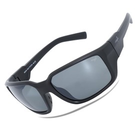 INFI Fishing Sunglasses Men Women Polarized Polycarbonate Lens Safety Protection Black Glasses Driving Golf Running Sports (Matte Black/Smoke Lens)