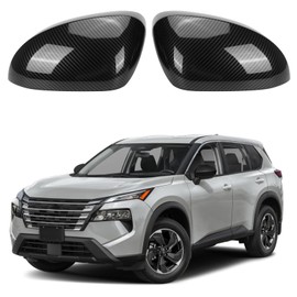 1 Pair Replacement Carbon Fiber Mirror Cover Cap Housing for 2021-2025 Nissan Rogue S without Turn Signal Model, Directly Replace Style, Not Sticker