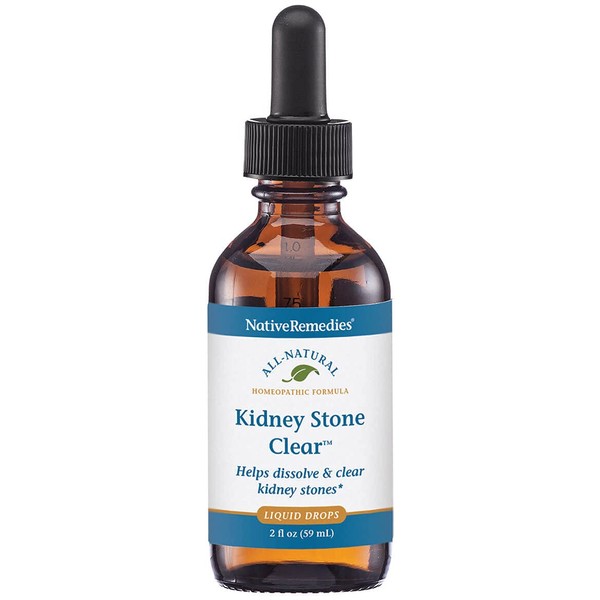 Native Remedies Kidney Stone Clear - Natural Homeopathic Formula Temporarily Helps Dissolve and Clear Kidney Stones - Relieves Pain, Nausea and Vomiting - 59 mL