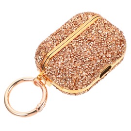 Tofficu Glitter Earphone Case for Stylish Earbud Storage Holder with Keychain Compact Lightweight and Easy Charging Unique Design for Fashionable Protection