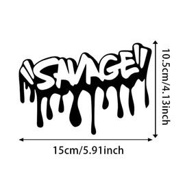 2PCS Savage Artistic Fonts Sticker 5.91"x4.13", Durable Vinyl Decal for Cars, Trucks, Laptops, Windows, Bumpers or Crafts, Waterproof Exterior Accessories |#AZ251 (Black)