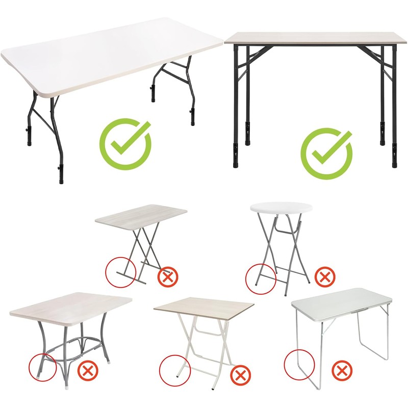 WUWEOT 4 Pack Table Leg Extenders, Adjustable Folding Table Leg