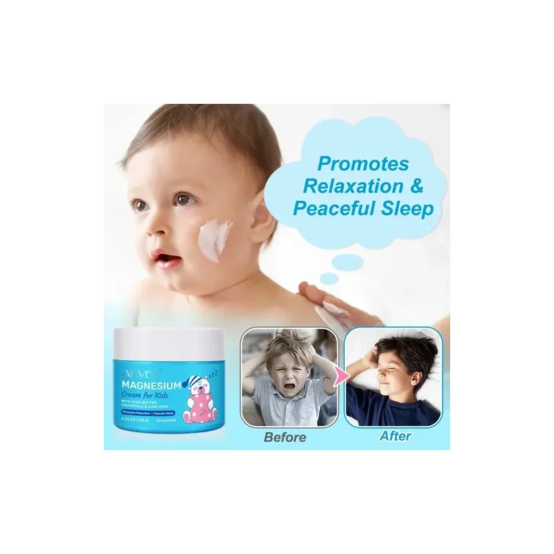 Crema Magnesio Relajante Natural Niños Mejora Calidad Sueño
