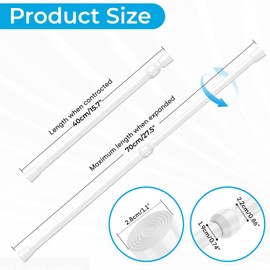 6 Pack Window Security Bars 15.7"-27.5" Adjustable Sliding Glass Door Lock Bars Window Stopper Safety Stick Lock Bars with Rubber Tips for Home, 2.2 cm in Diameter