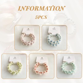 Hair Bobbles, Pack of 5 Women's Hair Bobbles, Elastic Braid Scrunchies, Stylish Ponytail Holders for Women and Girls (5 Mix Colours)