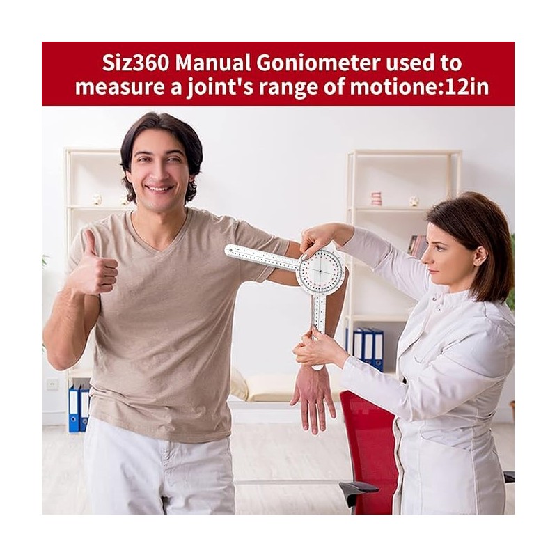 12 inch goniometer,360 Degree goniometer physical therapy,Transparent Orthopedic angle measuring