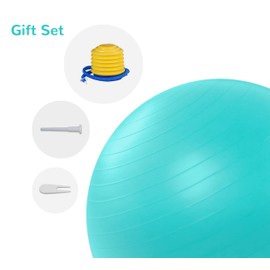 Silfrae Exercise Ball Yoga Ball Pilate Balance Ball, Ball Chair with Pump Anti-Slip & Anti-Burst for Fitness, Home and Office 55/65/75cm (Blue, 55cm)