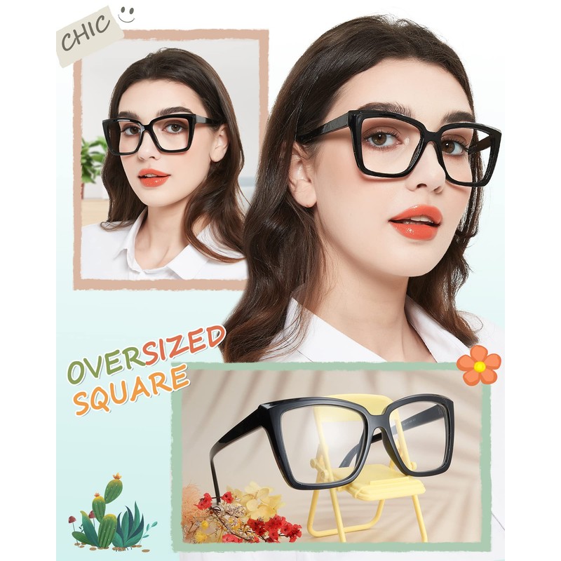 MARE AZZURO Oversized Reading Glasses 1.00+ Women Fashion Large Readers