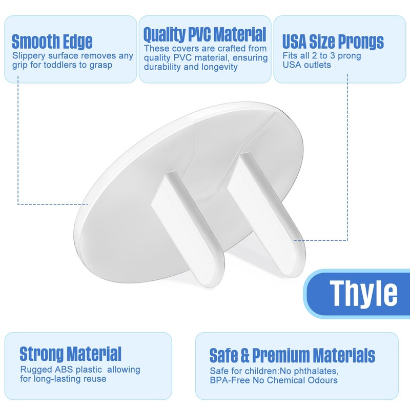 Thyle 200 Pcs Outlet Covers Bulk Child Baby Proofing Proof