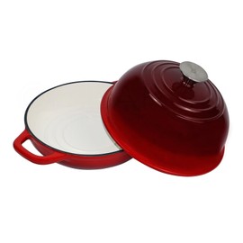 OLLAKOK Dutch Oven for Bread Baking Bread Oven for Sourdough Bread Baking, Enameled Cast Iron Dutch Oven Pot with Lid 5 qt Cast Iron Bread Pan, Red