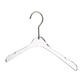 YBM Home Quality Acrylic Clear Hangers Made of Clear Acrylic for a Luxurious Look and Feel for Wardrobe Closet, Clothes Hangers Organizes Closet, Baby, Silver, 4114-1
