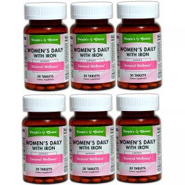 People's Choice 12 Bottes People's Choice Women's Daily with Iron Supplement USA Made,11/2026