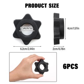 6PCS Dumbbell Clips, Anti-Slip Barbell Clips Barbell Collars, Hex Dumbbell Screw Ends, Barbell Clips Dumbbell Collars Screw Clamps,Hex Nut Barbell Spin-Lock Collars for Weight Lifting Fitness Training