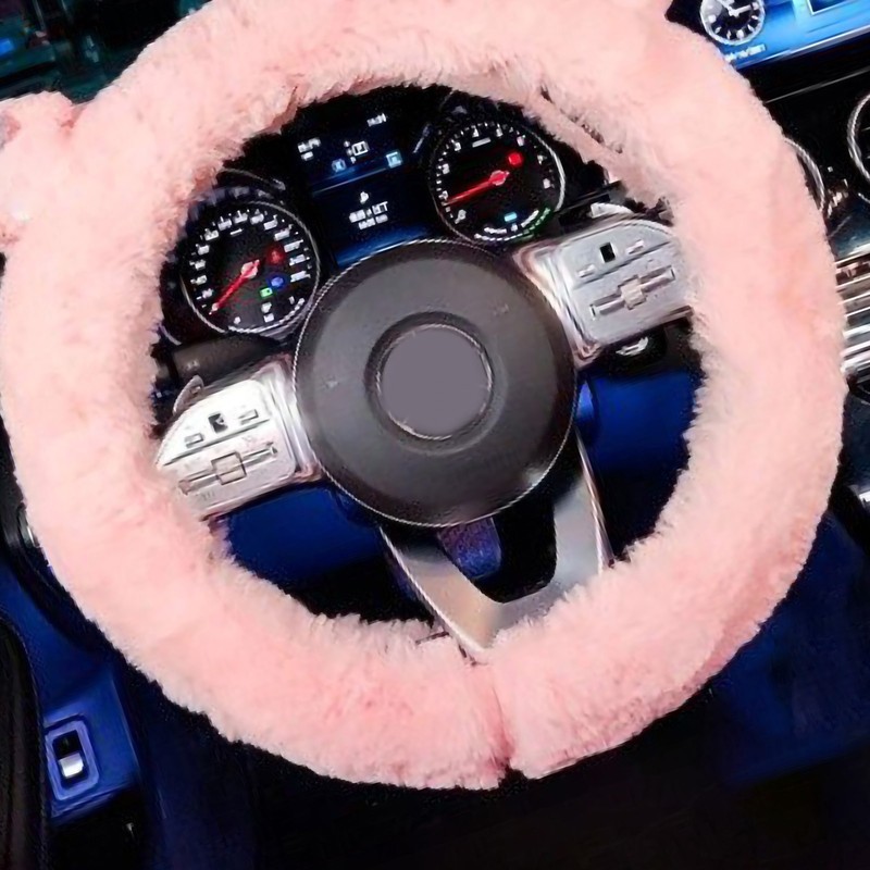 Plush Steering Wheel Cover 15 Inch Soft Warm Prevent Slip