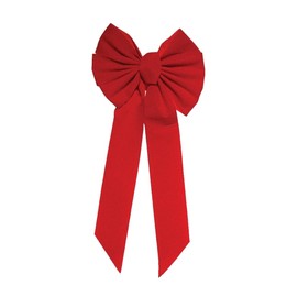 Rocky Mountain Goods Large 20-inch Red Bow - Christmas Wreath Bow - Great for Large Gifts - Indoor/Outdoor use - Waterproof Velvet - Attachment tie Included for Easy Hanging