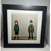 Greetingles Lowry-Style 12"/31cm Square Framed Print. Beautiful Black Ash Frame