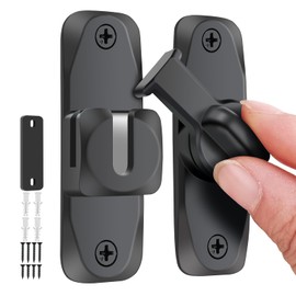 VEAPIZ 2 in 1 Barn Door Lock, 90/180 Degree Flip Sliding Barn Door Latches, Gate Latch for Barn Door, Sliding Door, Pet Door, Garage, Bathroom, Window, Outdoor